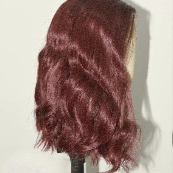 Red Wigs Lace Front Wig Burgundy Wigs - Picture 4 of 5